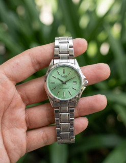 ساعت زنانه دخترانه کاسیو casio کلاسیک صفحه سبز ماچا