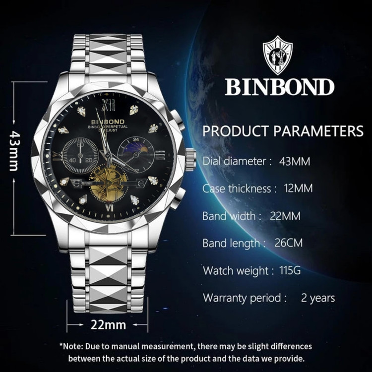 ساعت مردانه بین باند Binbond بینبند کرنوگراف با مون استار