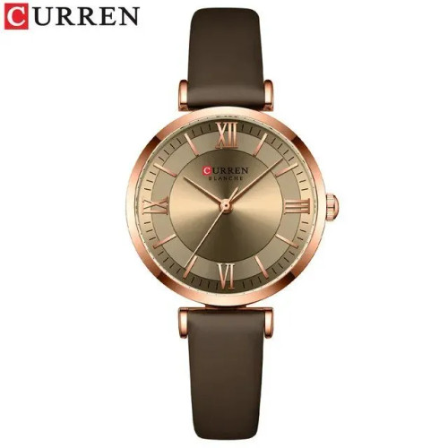 ساعت مچی زنانه کارن مدل CURREN 9079 ضدآب بند چرمی اورجینال ضدآب زیتونی