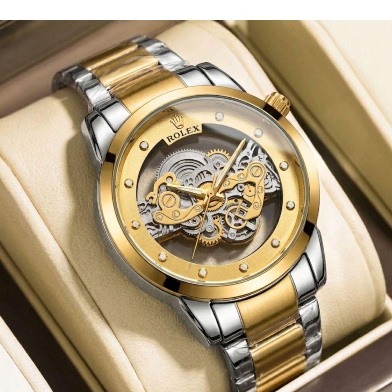ساعت مچی مردانه رولکس Rolex قلب باز با نمایش چرخ دنده ای