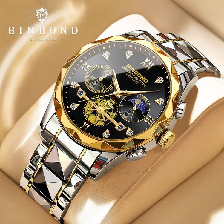 ساعت مچی مردانه بین باند Binbond اورجینال کرنوگراف مون استار