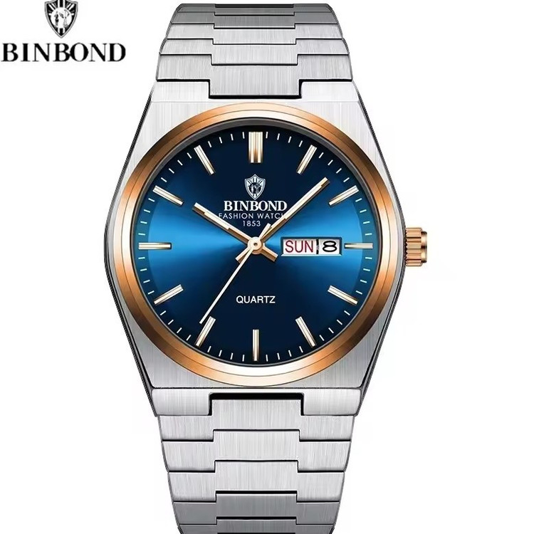 ساعت مردانه اورجینال بین باند binbond ضد آب بند استیل