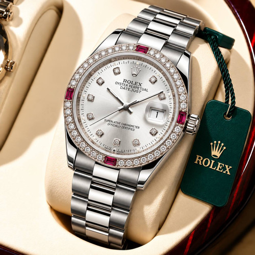 ساعت مچی مردانه رولکس Rolex دیت جاست کیفیت بالا نقره ای