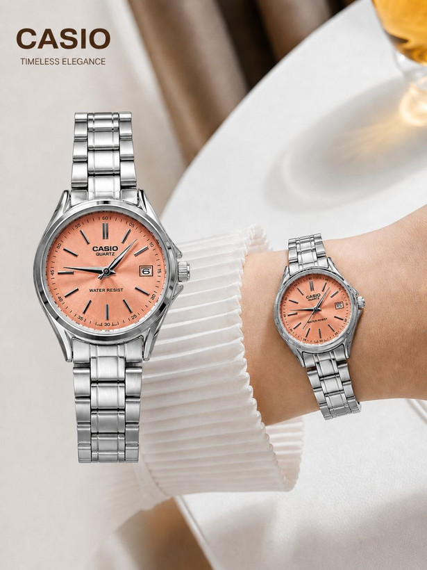ساعت زنانه دخترانه کاسیو casio کلاسیک صفحه سبز ماچا