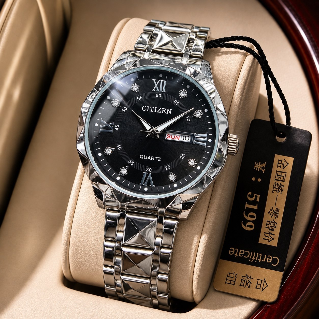 ساعت مچی مردانه سیتیزن citizen بند الماسی رفرانس4200GO